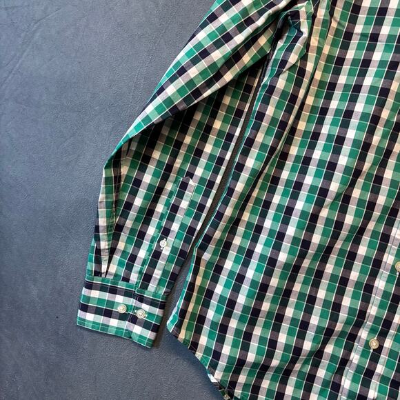 Banana Republic Plaid Shirt Button Non Iron Slim Fit Dress Mens Medium Preppy - Picture 8 of 11